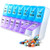 Large Pill Organizer 2 Times a Day, 7 Day Pill Organizer Am Pm, Weekly Day Night Vitamin Holder Pill Container Box Medication Dispenser 14 Compartments for Pill Vitamins Supplement -Blue and Purple-