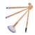 ZoePets4pcs Powder Blusher Fan Brush Highlighter Highlighting Eye Shadow Contour Blending Brush Professional Makeup Brush