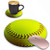 LACOMA Round Mouse Pad and Coasters Set, Softball Design Mouse Pad, Non-Slip Rubber Base Mouse Pads for Laptop and Computer, Cute Design Desk Accessories