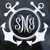 Custom Anchor Monogram Vinyl Decal - Nautical Bumper Sticker - for Tumblers, Laptops, Car Windows