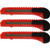 3 Bulk Utility Knives Box Cutters Snap Off Blades Red