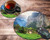 Round Mouse Pad and Coasters Set, Rocky Landscape Mousepad, Non-Slip Rubber Round Mouse Pad, Customized Mouse Mat for Working and Gaming