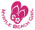Custom Flip Flop Myrtle Beach Girl Vinyl Decal - Hibiscus Flower Bumper Sticker, for Tumblers, Laptops, Car Windows - Personalized Myrtle Beach Beach Decal