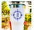 WickedGoodz Custom Monogram Compass Decal - Nautical Initial Sticker - for Tumblers, Laptops, Car Windows