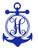WickedGoodz Custom Anchor Monogram Vinyl Decal - Personalized Initial Sticker - for Tumblers, Laptops, Car Windows - Single Letter Nautical Anchor Design