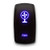 FAN - Blue - STARK 5-PIN Laser Etched LED Rocker Switch Dual Light - 20A 12V ON/OFF