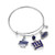 Pro Specialties Group NFL New York Giants Three Charm Logo Bracelet, Small