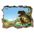 Supzone 3D Dinosaur Forest Wall Decals Dinosaur World Wall Sticker Broken Wall Dinosaur Vinyl Removable Wall Decor Dinosaur Paradise Wall Art for Bedroom Playroom Living Room Mural Sticker