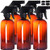 Youngever 5 Pack Empty Amber Plastic Spray Bottles, 16 Ounce Refillable Container for Essential Oils, Cleaning Products, or Aromatherapy, Trigger Sprayer with Mist and Stream Settings