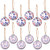 12 Pieces Independence Day Hanging Patriotic Ball Ornaments, 4th of July Fabric Wrapped Balls Ornaments Star Fabric Balls for Patriotic Day Home Party Decorations
