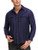 SATINIOR Men's Long Sleeve Button Down Shirts Woven Casual Dress Shirt Work Shirts -Dark Blue, 40/M-