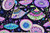 Fanfare Fabric Fans Umbrella in Black from Quilting Treasures 100 percent Premium Cotton Fabric by The Yard