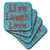 3dRose CST_27988_1 Turquoise & Red Live Laugh Love Soft Coasters, (Set of 4)