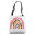 Cute Rainbow Heart Leopard Cheetah Print Tote Bag