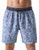 Unitop Men's Board Shorts Washed Quick Dry Retro Floral Printed Beach Trunks Blue-309 36