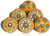OwlKraft Set of 6 Handmade Mustard Color Mandala Flat Ceramic Knobs - Cabinet knobs - Drawer knobs - Cabinet pulls - Door knobs