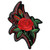 Hot Leathers, MIRROR ROSES, High Thread Embroidered Iron-On / Saw-On Rayon PATCH - 4" x 5", Premium Quality