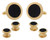 Mens Round Black Onyx Gold Cufflinks Studs Tuxedo Formal Set with Presentation Box