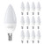 12-Pack B11 E12 Candelabra LED Bulbs, 60 Watt Equivalent Candle Light Bulbs, 5000K Daylight Ceiling Fan Light Bulbs, 25000 plus Long Lifespan Type B B11 Small Lightbulbs, Non-Dimmable