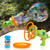 Bubble Machine Double Big  and  Small Bubble Dinosaur Bubble Blower Bubble Gun Toy for Toddles, Bubble Maker with 8 Floz Bubble Solution Gifts for Kids for Outdoor Activity, Summer Toy