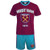 West Ham United FC Official Soccer Gift Mens Loungewear Short Pajamas Medium Claret
