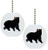 Set of 2 Black Bear Solid Ceramic Fan Pulls