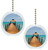 Set of 2 Beach Boardwalk Ocean Solid Ceramic Fan Pulls