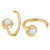 Hug Hoop Earring 18K Gold Plated 925 Sterling Silver Synthetic White Fire Opal Huggie Earrings for Women Created Gemstone Earrings Open Hoop Earrings Half Hoop Earrings Tiny Hug Hoops