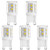 Lxcom Lighting G9 LED Bulb 2W -20W Halogen Equivalent- G9 Base LED Halogen Replacement Bulbs 110V Non-Dimmable Daylight White 6000K for Ceiling Fan Chandelier Home Lighting, 5 Pack