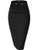 Womens Premium Nylon Ponte Stretch Office Pencil Skirt KSK45006 1073T Black XL