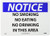 NMC N12RB OSHA Sign, Legend "NOTICE - NO SMOKING NO EATING NO DRINKING IN THIS AREA", 14" Length x 10" Height, Rigid Plastic, Black/Blue on White