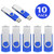 Aiibe 2GB Flash Drive USB Flash Drive Thumb Drives 2G USB 2.0 Memory Stick Wholesale/Lot/Bulk -2GB, 10 Pack, Blue-