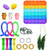 Fidget Toy Set, Cheap Sensory Fidget Toy Pack, Fidget Set with Stress Ball Marble Mesh Simple Dimple Figetget Push Pop Bubble Toy Kill Time-Square 21 Pack-