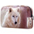 Large Makeup Bag Zipper Pouch Travel Cosmetic Organizer for Women and Girls - White Wolf Animal