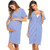 Ekouaer Women's Maternity Dress Short Sleeve Nursing Nightgown for Breastfeeding Sleepwear S-XXL -Royal Blue XL-