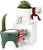 CwlwGO-Collective Planter Succulent Pots with Drainage - Succulent Planter Perfect for Cat Ceramic Garden Pots Cactus Planter Pot, Ceramic Ware, Storage Basin-2 Pack- -White, Green-