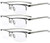 Eyekepper 3 Pairs Half-rim Reading Glasses Gunmetal Frame Reader Eyeglasses for Men Women Reading  plus4.00