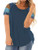 Plus Size Tops for Women Short Sleeve Tunics Casual Color Block Tee Blouses Navy Blue 3X 24W