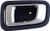 Dorman 96508 Rear Passenger Side Interior Door Handle for Select Honda Models, Chrome and Dark Gray