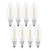 CRLight LED Candelabra Bulb 25W Equivalent 250 Lumen, 3000K Soft White 2W Filament LED Chandelier Light Bulbs, E12 Base Vintage Edison B10 Frosted Glass Dimmable LED Candle Bulbs, Pack of 8