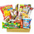 Japanese Dagashi 18 pcs assortment  and  Cup Noodles ramen BUTAMEN set special BOX with AKIBA KING sticker