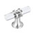 10 Pack Cabinet Knobs Brushed Nickel Drawer Knobs Acrylic Cabinet Hardware Single Hole T Bar Knobs Clear Modern Drawer Knobs for Dresser Drawers