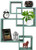 Greenco 4 Cube Intersecting Wall Mounted Floating Shelves Rustic Turquoise Finish.