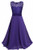 Big Girls Lace Chiffon Bridesmaid Dress Dance Ball Party Maxi Gown -10, Deep Purple-