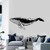 Wall Decal Big Whale Sea Animal Marine Art Window Stickers Mural Ocean Theme Style Home Decor for Bedroom Nursery A7 57x20cm