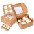 50 Pack Brown Bakery Cake Boxes with Display Window, 6x6x3 Inches Pastry Boxes with Removable Inserts Blessing Stickers, Mini Cookie Cake Boxes for Cupcake, Cookie, Dessert, Pastry