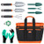 G GOOD GAIN Garden Tools Set, 10PCS Heavy Duty Garden Tool Kit, Garden Tote Bag with 3pcs Succulent Tools Kit, Gloves, Gardening Gift Kit Includes Hand Trowel, Rake, Transplanter, Gifts for Men Women