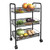 BLOVE 3-Tier Mesh Wire Metal Rolling Cart Multifunctional Utility Cart Kitchen Storage Cart Organizational Rack Trolley with Lockable Wheels Home Kitchen Bedroom Office Serving Cart -Black, 3-Tier-