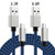 Micro USB Cables, 2Pack (6.6ft/3.3ft) Nylon Braided Fast Sync&Charging Cord Durable Android Charger Cables Compatible for Samsung Galaxy S6 S7 Edge Note 5, HTC, LG, Sony, Nexus, Nokia and More (Blue)