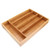 DOITOOL Bamboo Kitchen Drawer Organizer Kitchen Drawer Tray 5 Sections Flatware Drawer Storage Cutlery Tray Utensil Holder for Cutlery Flatware Silverware